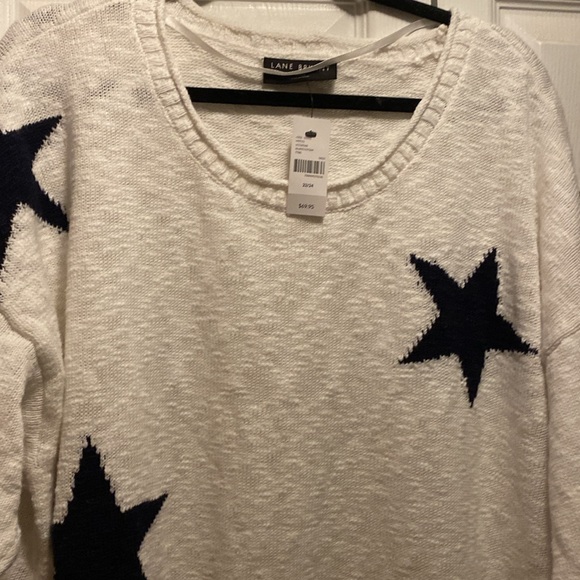 Lane Bryant⭐️Distressed White & BlueStars⭐️ ClassicPullOver SweaterNWT Size22/24 - Picture 6 of 10